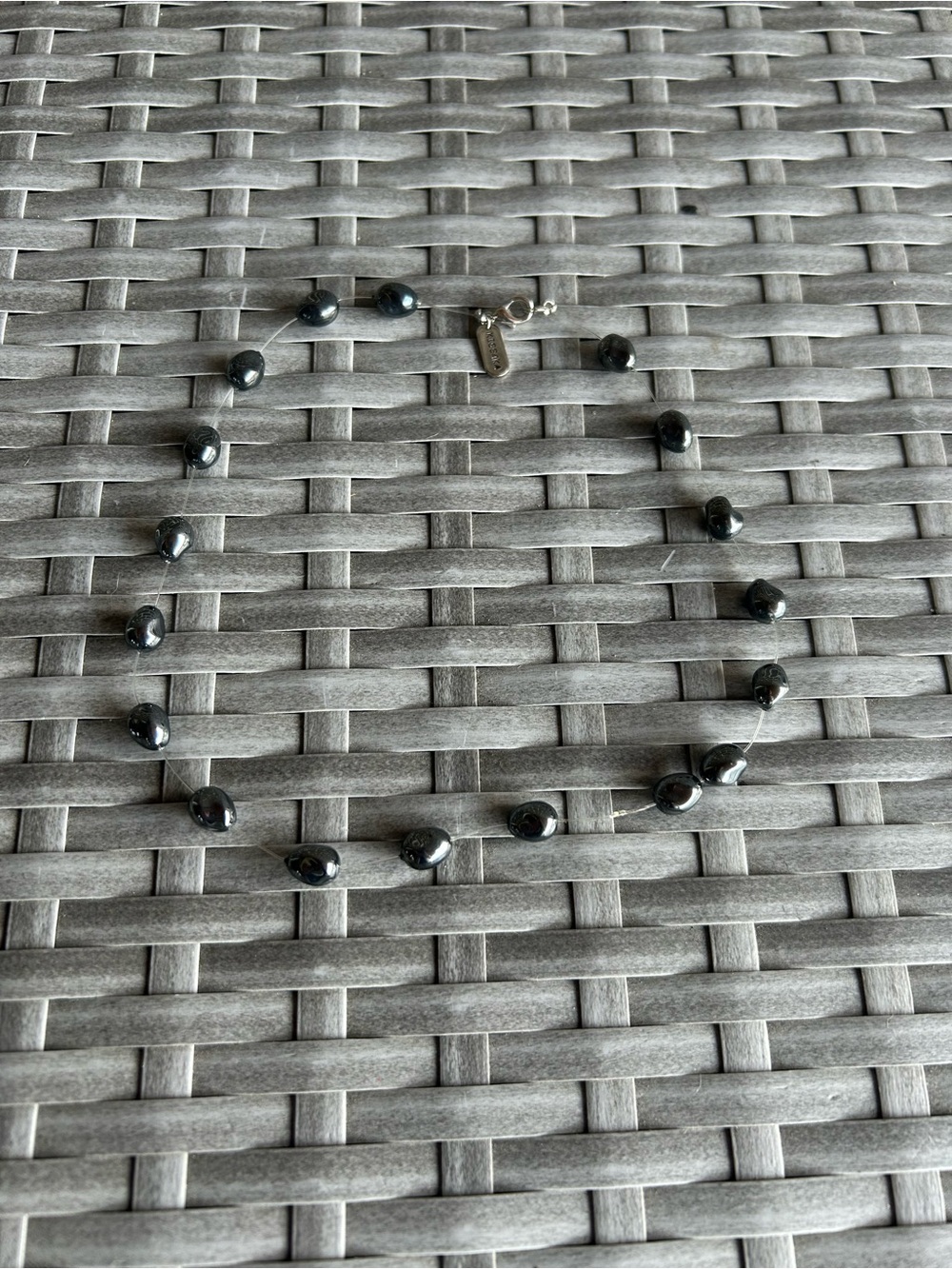 Vintage Kissaka Necklace with Dark Glossy Beads